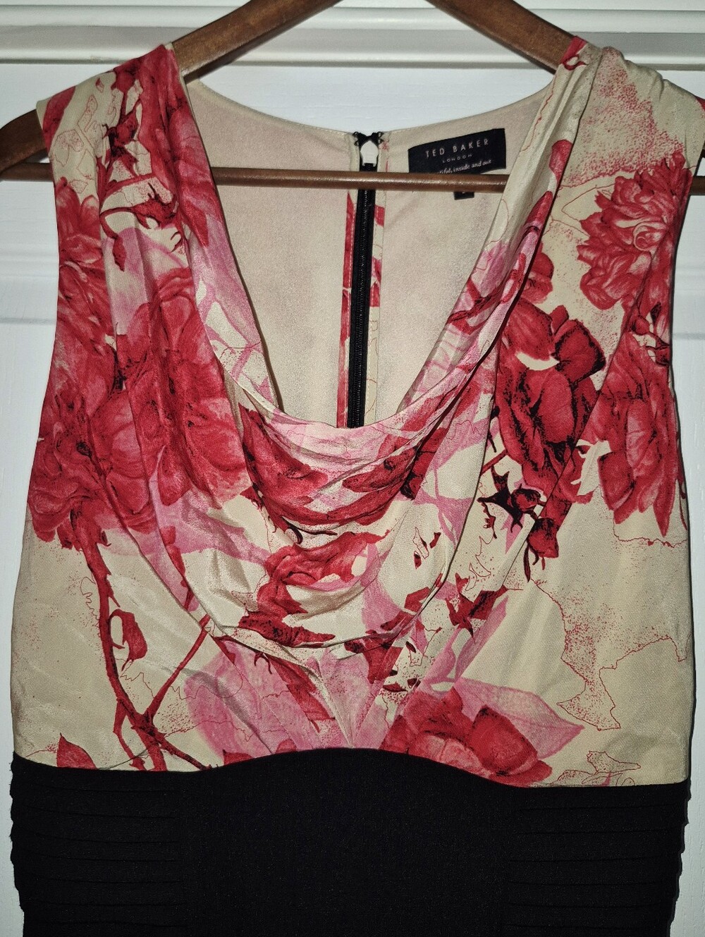 Ted Baker Dega Floral Roses Red Pink Dress - Picture 8 of 15